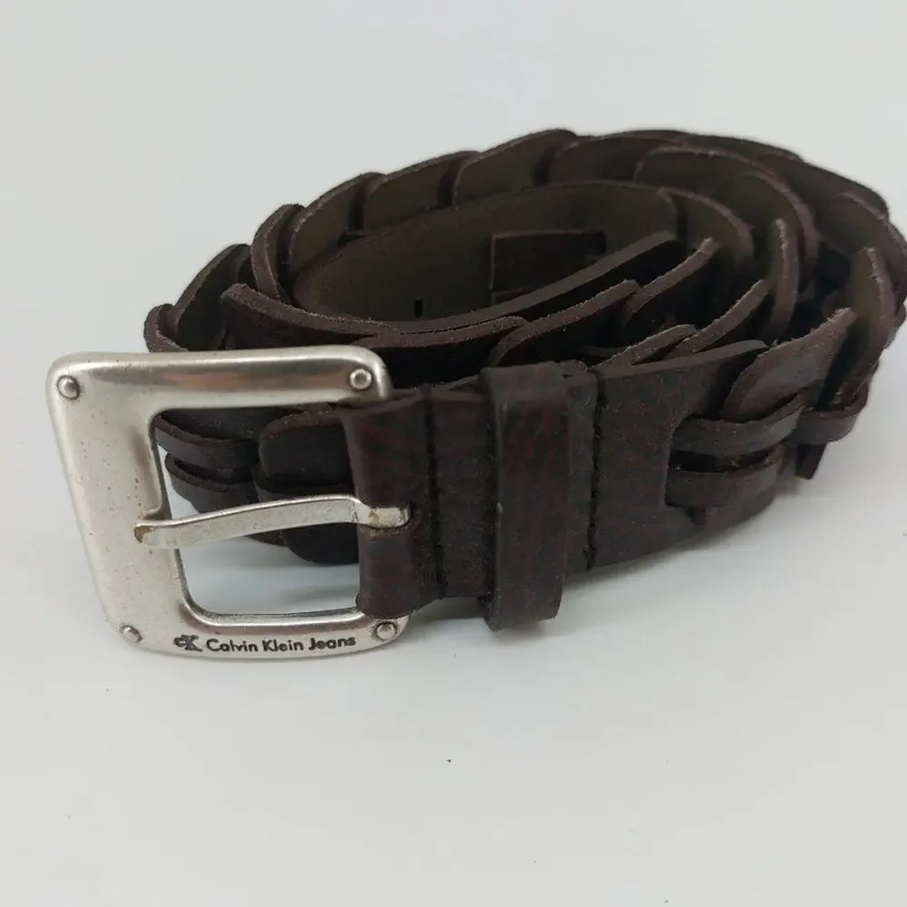 CK Calvin Klein Jeans Chain Link Brown Maroon Size Small